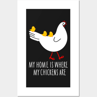 Chicken and chick family Posters and Art